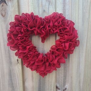 Valentine's red heart wreath
